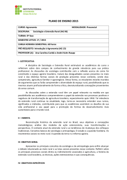 PPE &ndash; Sociologia e Extens&atilde;o Rural