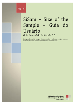 SiSam &ndash; Size of the Sample &ndash; Guia do Usu&aacute;rio