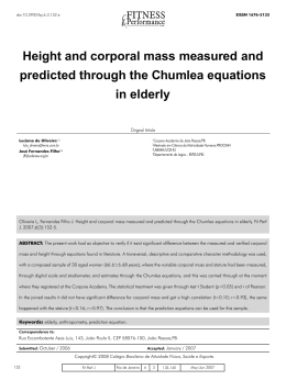 Height and corporal mass measured and predicted through the