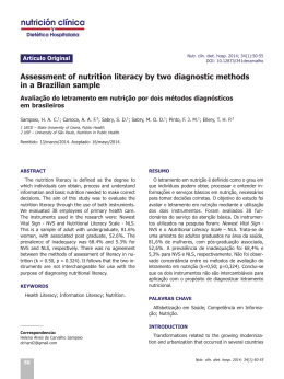 Assessment of nutrition literacy by two diagnostic methods in a