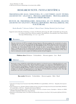 RESEARCH NOTE /NOTA CIENT&Iacute;FICA