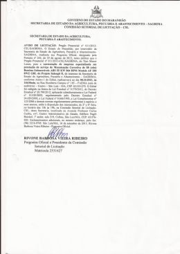 Preg&atilde;o Presencial n&ordm; 011_2013 &ndash; CSLSAGRIMA
