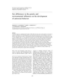 Sex differences in the genetic and environmental influences on the