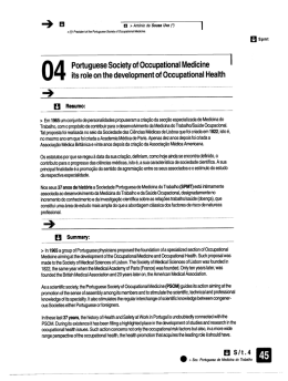 Portuguese Society of Occupational Medicine I its role on the