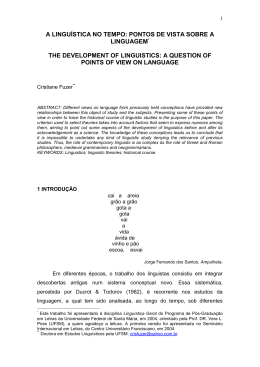 a lingu&iacute;stica no tempo: pontos de vista sobre a linguagem