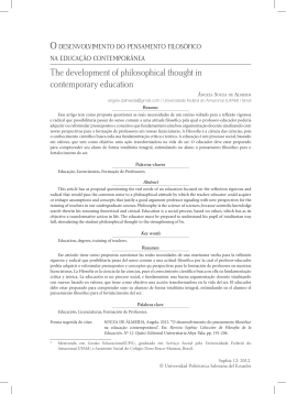 The development of philosophical thought in contemporary education
