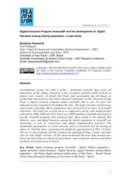 1 Digital Inclusion Program AcessaSP and the development of