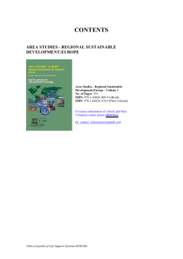 Area Studies- Regional Sustainable Development:Europe