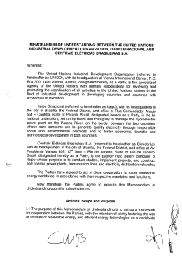 memorandum of understanding between the united nations