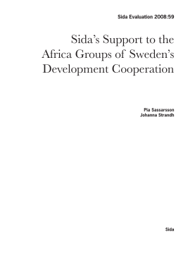 Sida`s Support to the Africa Groups of Sweden`s Development