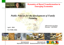 Public Policies for the development of Family Farming