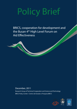 BRICS, cooperation for development and the Busan 4th High Level