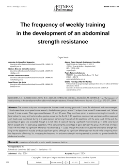 The frequency of weekly training in the development of an