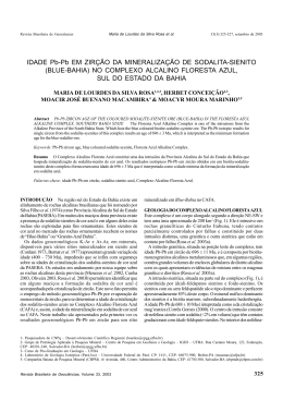 IDADE Pb-Pb EM ZIR&Ccedil;&Atilde;O DA MINERALIZA&Ccedil;&Atilde;O DE