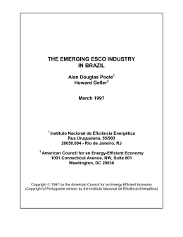 THE EMERGING ESCO INDUSTRY IN BRAZIL