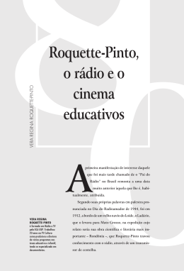 Roquette-Pinto, o rádio e o cinema educativos