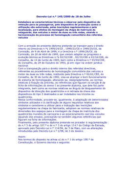 Decreto-Lei n.&ordm; 145/2000 de 18 de Julho Com a emiss&atilde;o