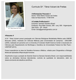 Currículo Dr . Tânia Vulcani de Freitas