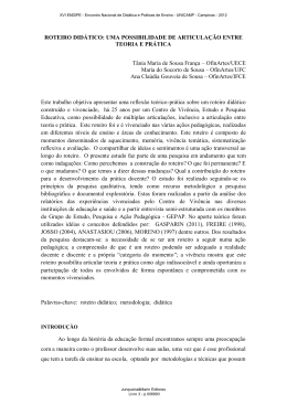 roteiro did&aacute;tico: uma possibilidade de articula&ccedil;&atilde;o entre