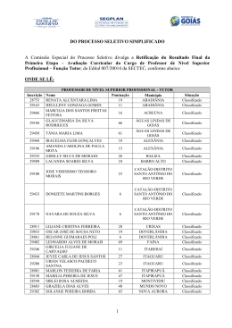 1 DO PROCESSO SELETIVO SIMPLIFICADO A Comiss&atilde;o Especial