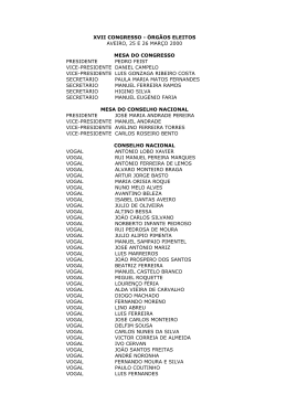 XVII CONGRESSO - &Oacute;RG&Atilde;OS ELEITOS