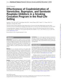 Effectiveness of Coadministration of Varenicline, Bupropion, and