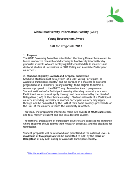 Call for Proposals - Global Biodiversity Information Facility