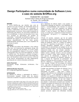 Design Participativo numa comunidade de Software