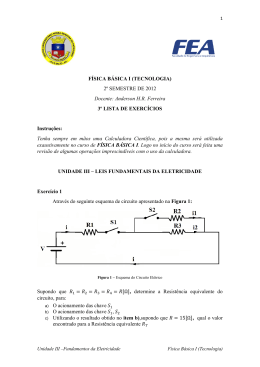 FÍSICA BÁSICA I (TECNOLOGIA) 2º SEMESTRE DE 2012