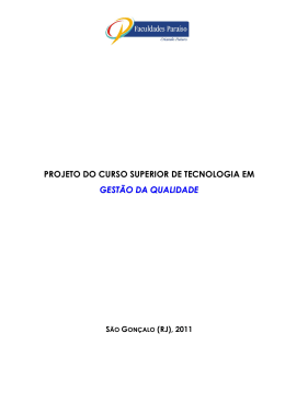 projeto do curso superior de tecnologia em gestão da qualidade