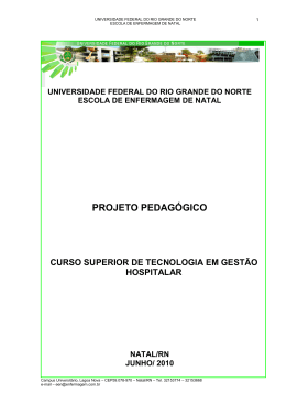 PROJETO PEDAG&Oacute;GICO - Escola de Sa&uacute;de da UFRN