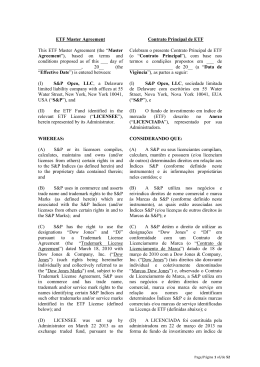 ETF Master Agreement This ETF Master Agreement (the &ldquo;Master