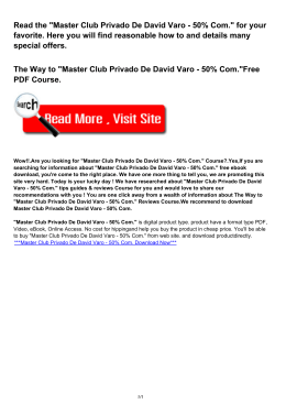 Read the "Master Club Privado De David Varo
