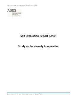Self Evaluation Report (Univ) Study cycles already in operation