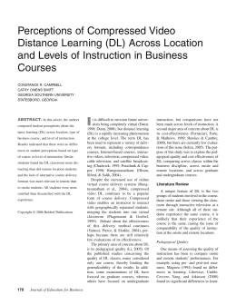 (DL) Across Location and Levels of Instruction in Business Courses