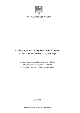 A adapta&ccedil;&atilde;o de Henry James ao Cinema:
