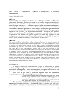 1 Arte, Est&eacute;tica e Administra&ccedil;&atilde;o: Ampliando a
