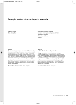 Educa&ccedil;&atilde;o est&eacute;tica, dan&ccedil;a e desporto na escola Educa&ccedil;&atilde;o