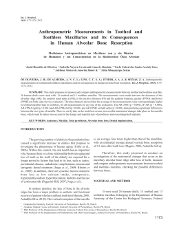 Anthropometric Measurements in Toothed and Toothless