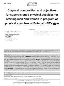 Corporal composition and objectives for supervisioned physical
