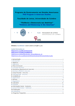 Programa de Doutoramento em Estudos Americanos PhD Program