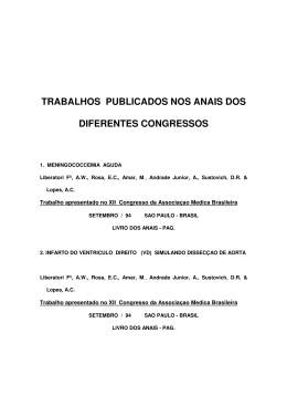 Trabalhos publicados em Congressos
