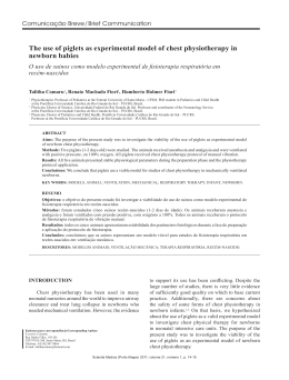 The use of piglets as experimental model of chest physiotherapy in
