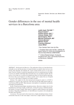 Gender differences in the use of mental health services in a
