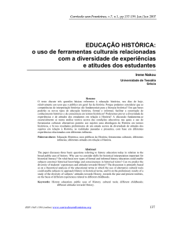 History education and the use of alternative cultural tools in relation