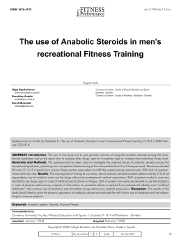 The use of Anabolic Steroids in men`s recreational Fitness Training