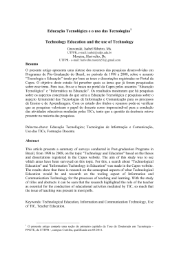Educa&ccedil;&atilde;o Tecnol&oacute;gica e o uso das Tecnologias