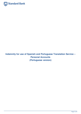 Indemnity for use of Spanish and Portuguese Translation Service