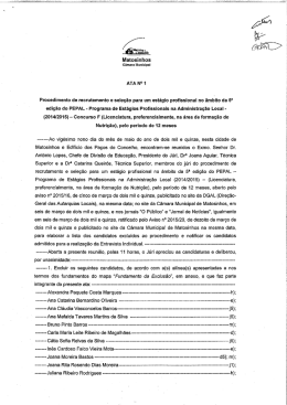 Ata n.º1 - Câmara Municipal de Matosinhos