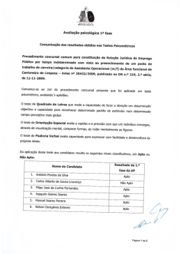 Avaliação psicológica 1a fase